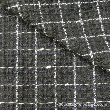 Woolen Boucle checked fabric